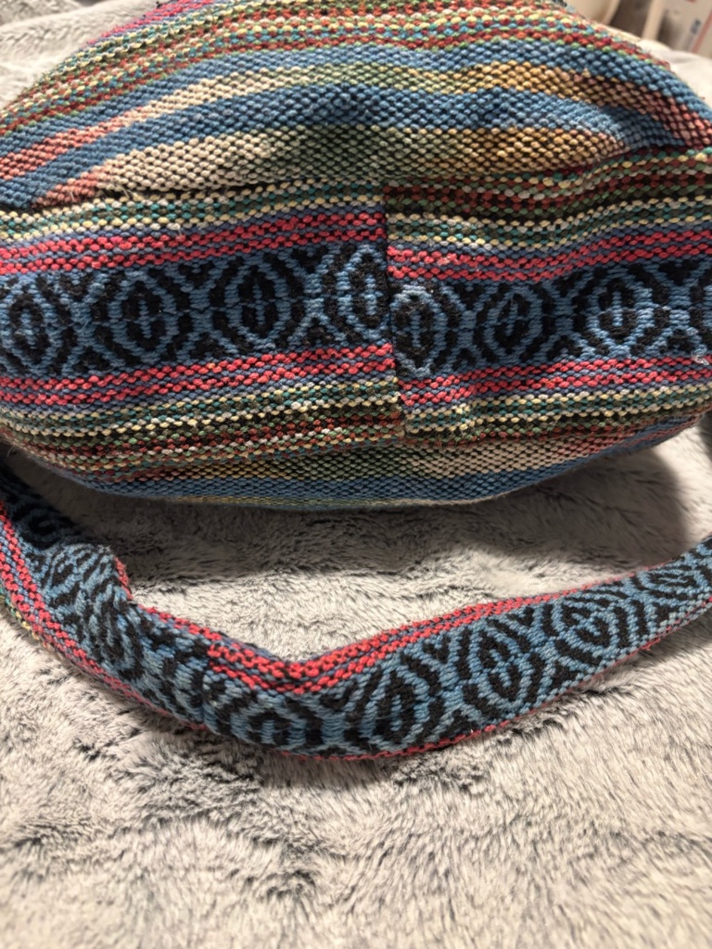 Handwoven Multicolor Striped Shoulder Bag - Boho Tote - Picture 9 of 10